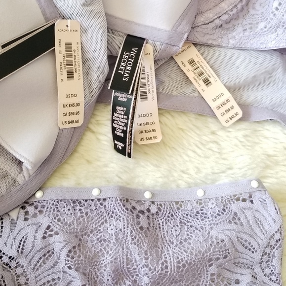 🍒NWOT🍒 VS PEARL EMBELLISHED UNLINED BRA + PANTY - Picture 6 of 8